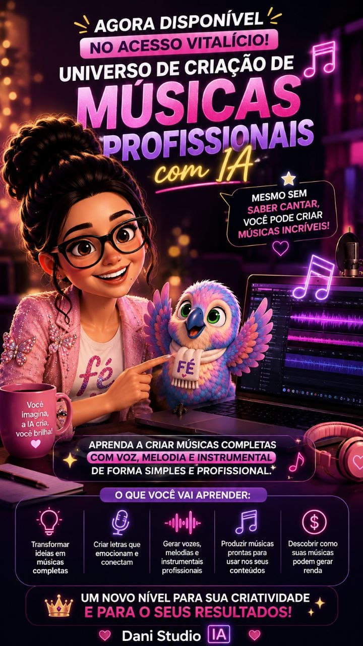 Universo de criação de músicas profissionais com IA